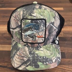 Goorin Bros Camo Bass Patch Trucker Hat - Green, Brown, Black